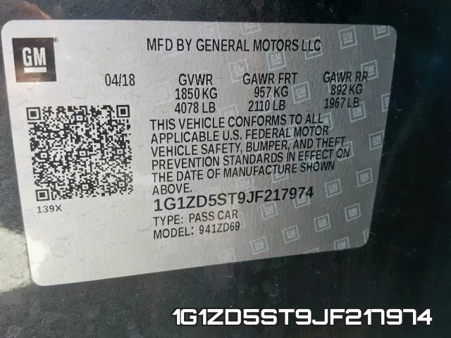 1G1ZD5ST9JF217974 фото 2