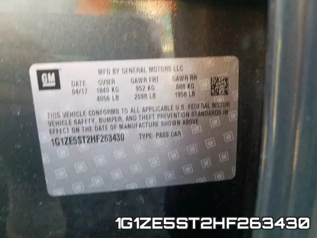1G1ZE5ST2HF263430 фото 2