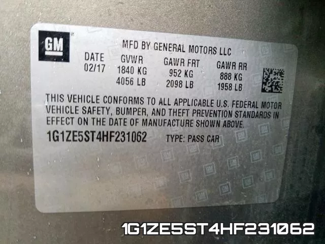 1G1ZE5ST4HF231062 фото 2