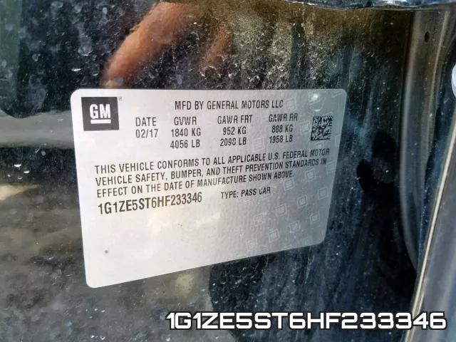 1G1ZE5ST6HF233346 фото 2