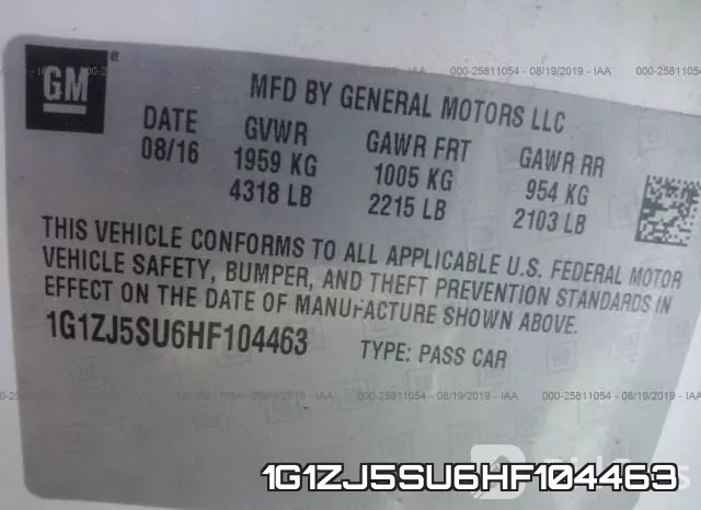 1G1ZJ5SU6HF104463 фото 10