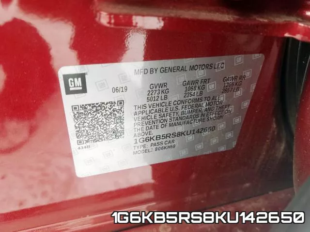 1G6KB5RS8KU142650 фото 2