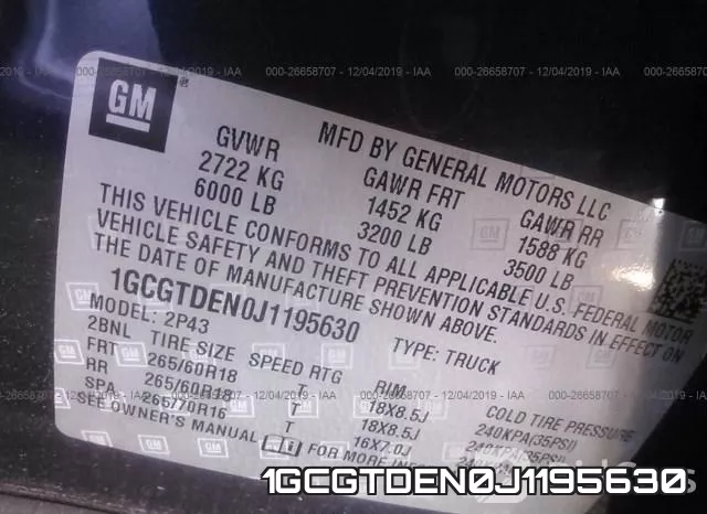 1GCGTDEN0J1195630 фото 7
