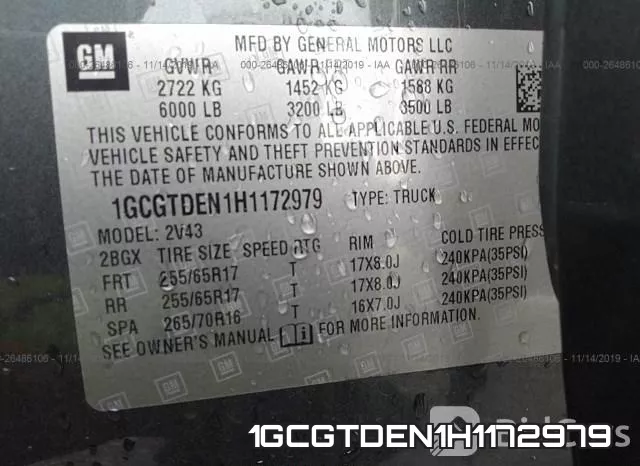 1GCGTDEN1H1172979 фото 10
