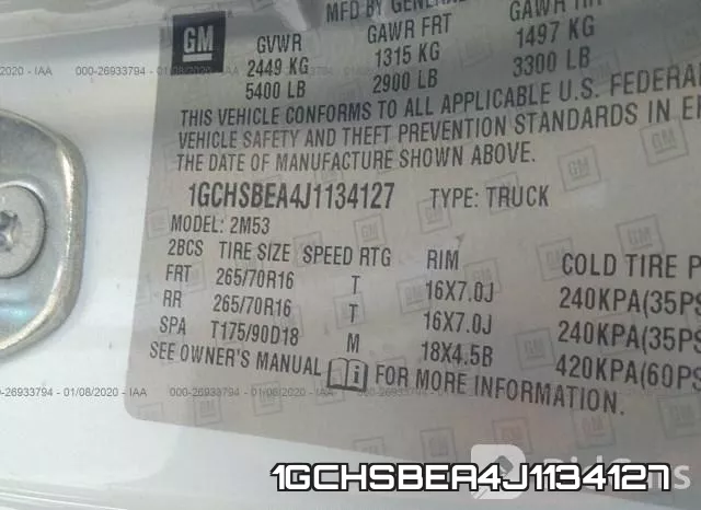 1GCHSBEA4J1134127 фото 10