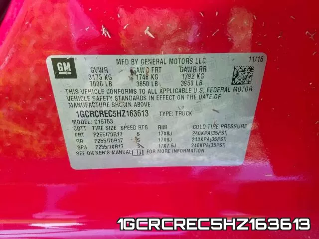 1GCRCREC5HZ163613 фото 2
