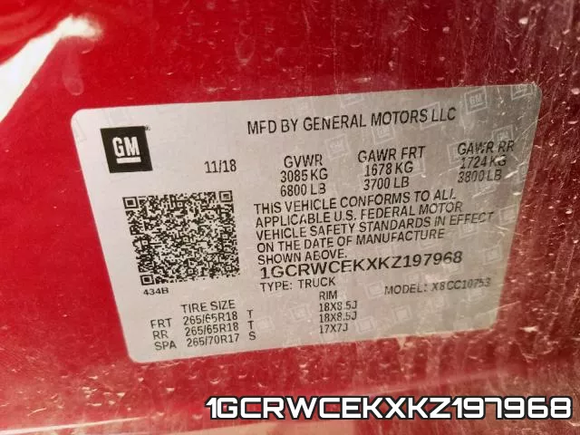 1GCRWCEKXKZ197968 фото 2