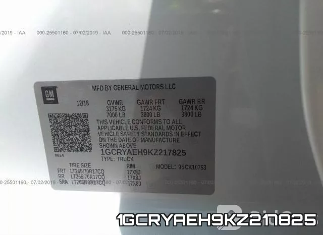1GCRYAEH9KZ217825 фото 9