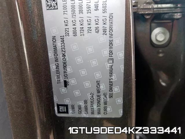 1GTU9DED4KZ333441 фото 2