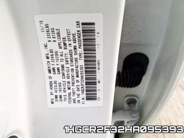 1HGCR2F32HA095393 фото 2