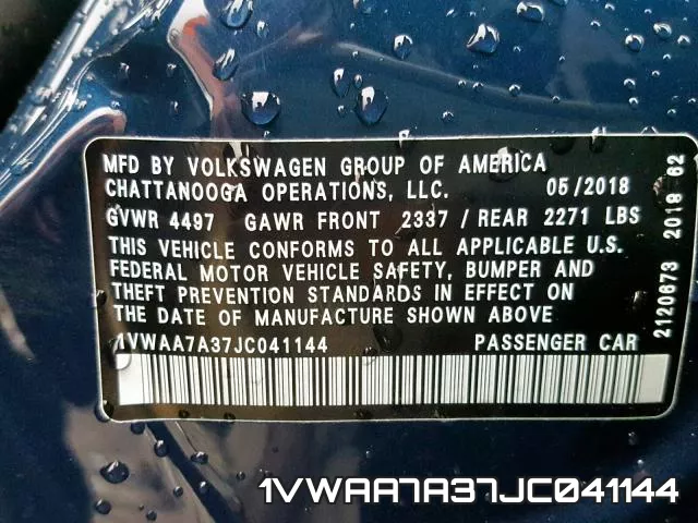 1VWAA7A37JC041144 фото 2