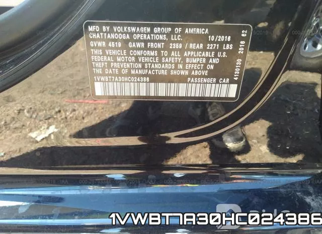 1VWBT7A30HC024386 фото 7