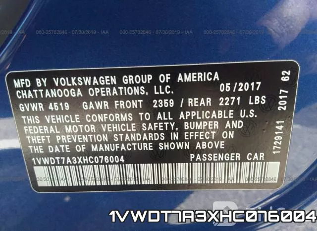 1VWDT7A3XHC076004 фото 10