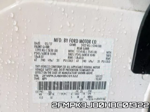 2FMPK3J80HBC01322 фото 2