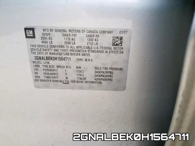 2GNALBEK0H1564711 фото 2