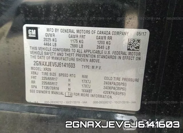 2GNAXJEV6J6141603 фото 8