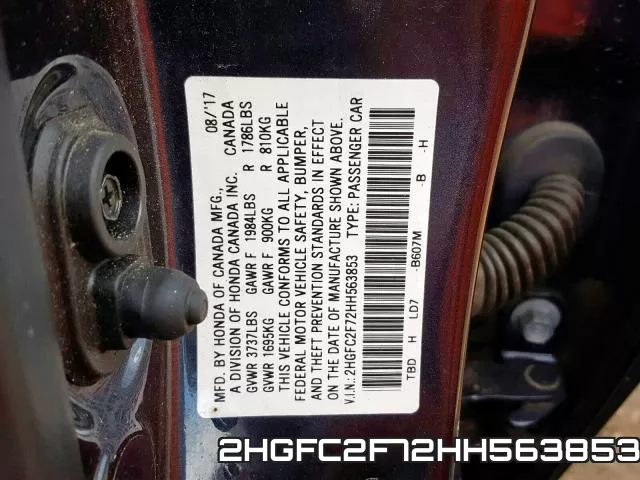 2HGFC2F72HH563853 фото 2