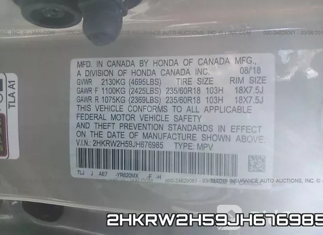 2HKRW2H59JH676985 фото 10