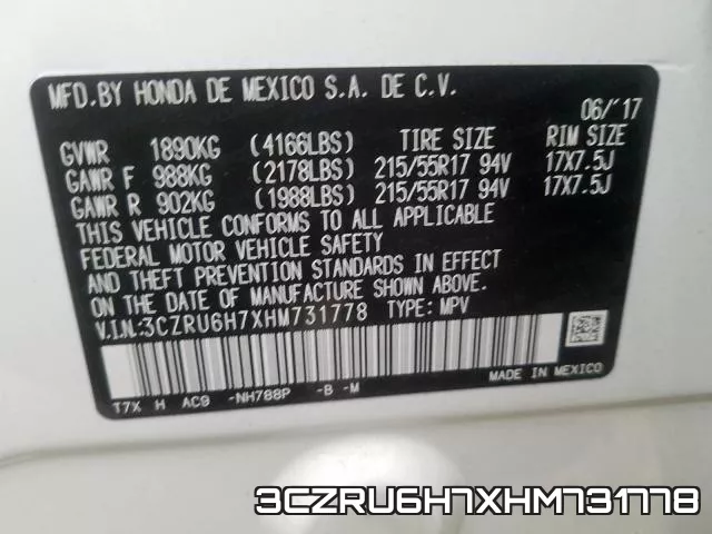 3CZRU6H7XHM731778 фото 2