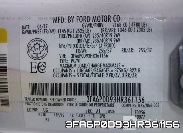 3FA6P0D93HR361156 фото 9