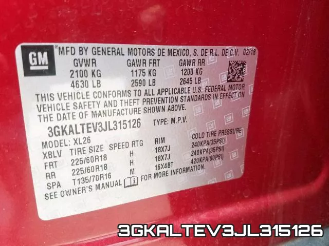 3GKALTEV3JL315126 фото 2