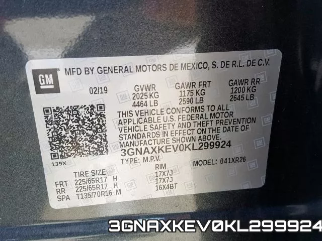 3GNAXKEV0KL299924 фото 2