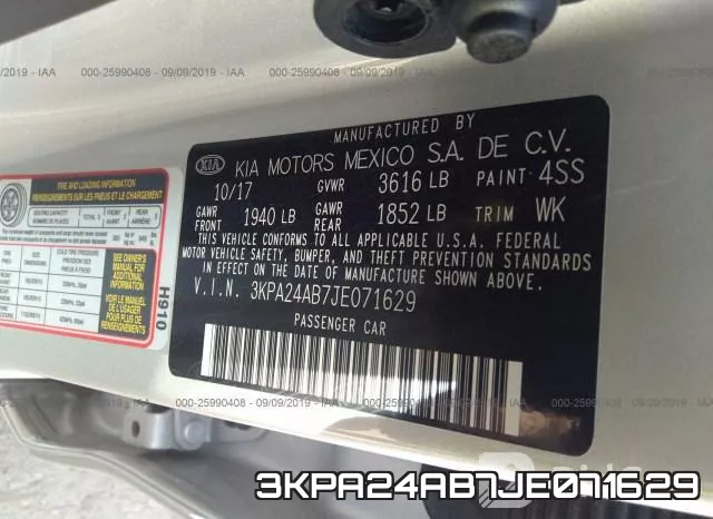 3KPA24AB7JE071629 фото 10