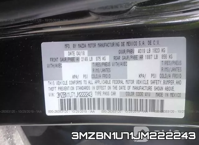 3MZBN1U71JM222243 фото 8