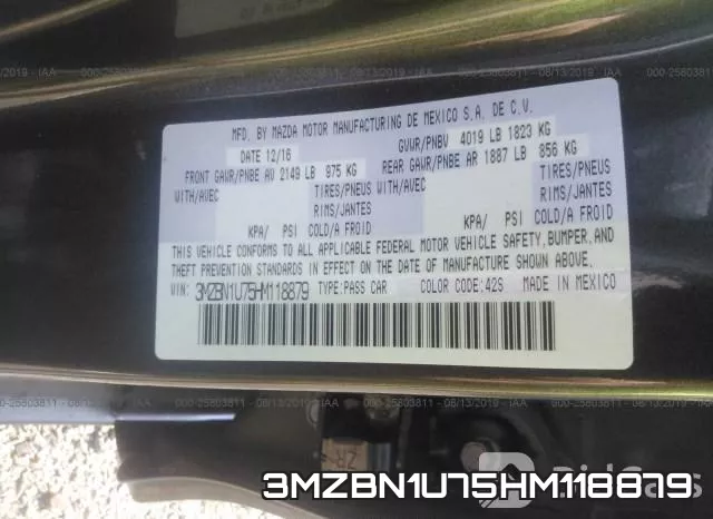3MZBN1U75HM118879 фото 8