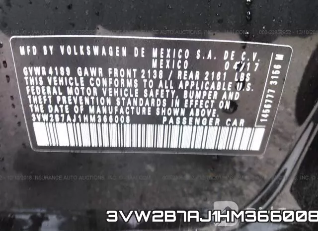 3VW2B7AJ1HM366008 фото 9