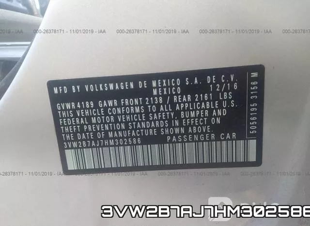 3VW2B7AJ7HM302586 фото 9