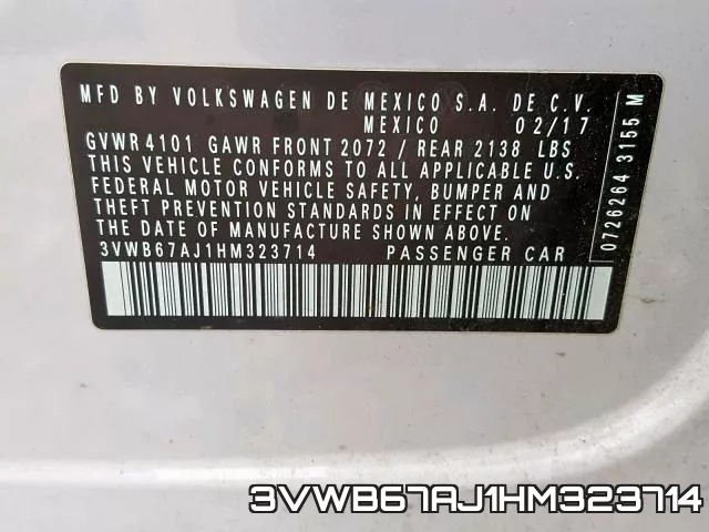 3VWB67AJ1HM323714 фото 2