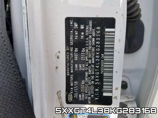 5XXGT4L38KG283168 фото 2