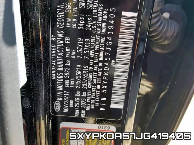 5XYPKDA57JG419405 фото 2