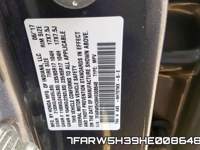 7FARW5H39HE008648 фото 2