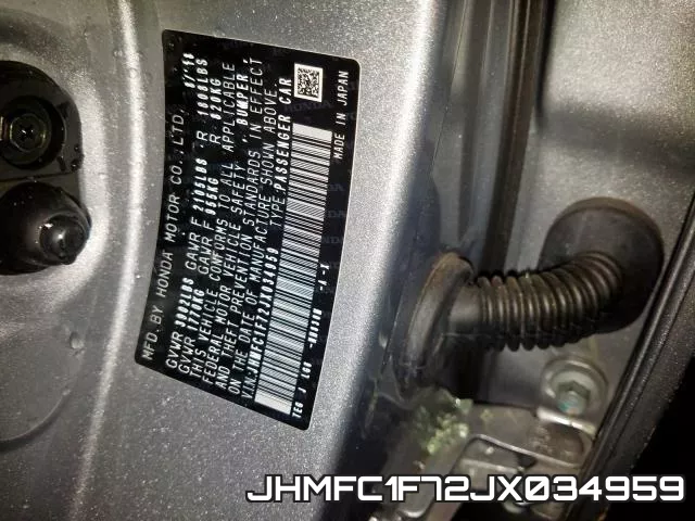 JHMFC1F72JX034959 фото 2