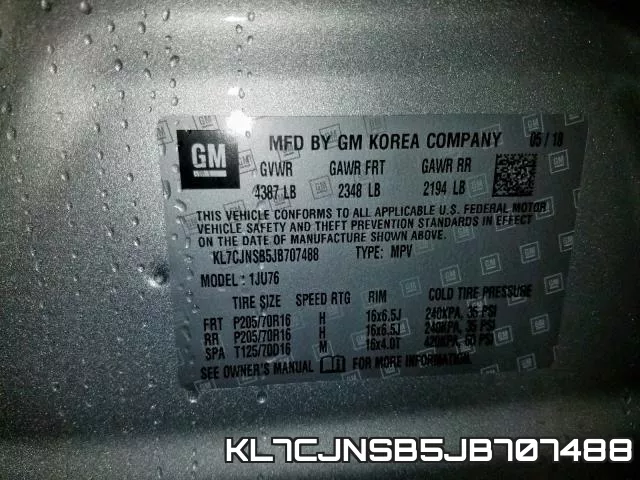 KL7CJNSB5JB707488 фото 2