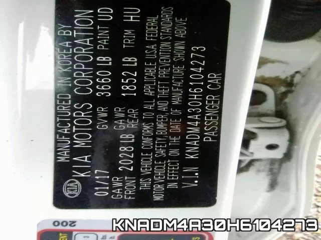 KNADM4A30H6104273 фото 2