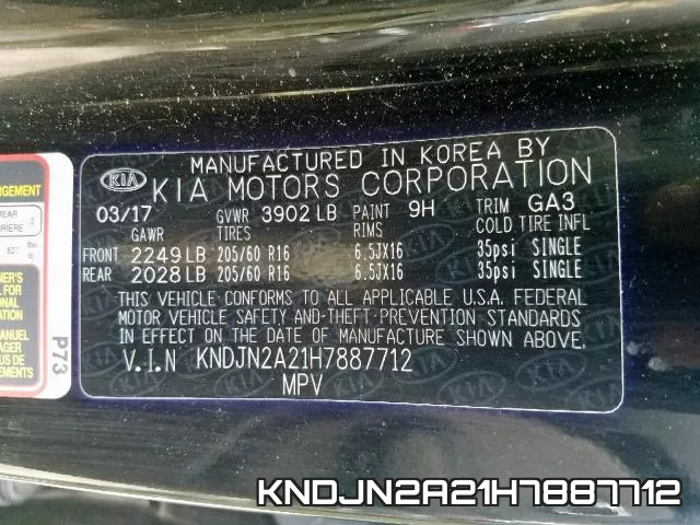 KNDJN2A21H7887712 фото 2