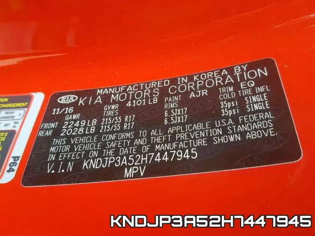 KNDJP3A52H7447945 фото 2