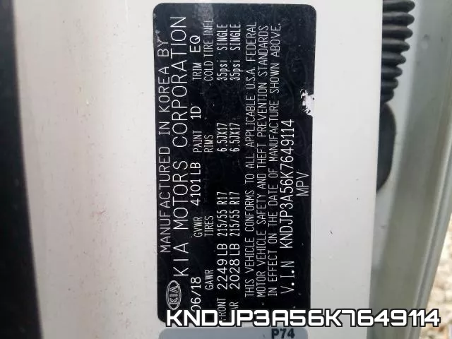 KNDJP3A56K7649114 фото 2