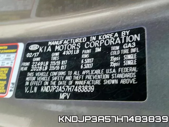 KNDJP3A57H7483839 фото 2