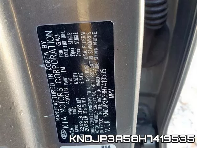 KNDJP3A58H7419535 фото 2