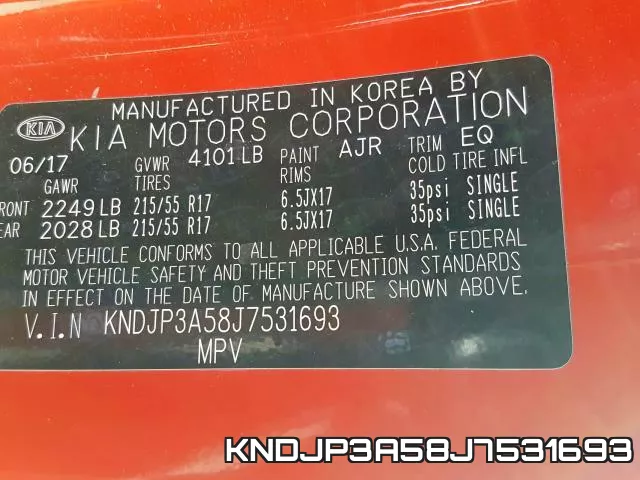 KNDJP3A58J7531693 фото 2