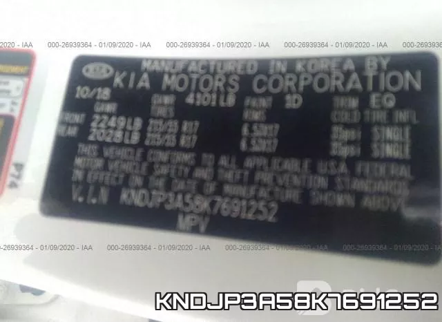 KNDJP3A58K7691252 фото 9