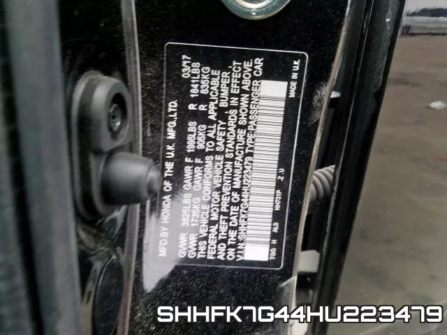 SHHFK7G44HU223479 фото 2