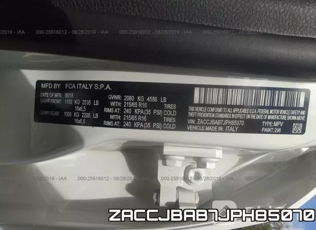 ZACCJBAB7JPH85070 фото 9