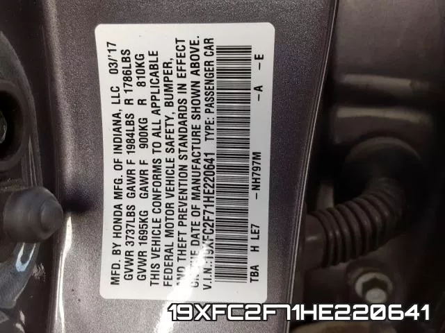 19XFC2F71HE220641 фото 2