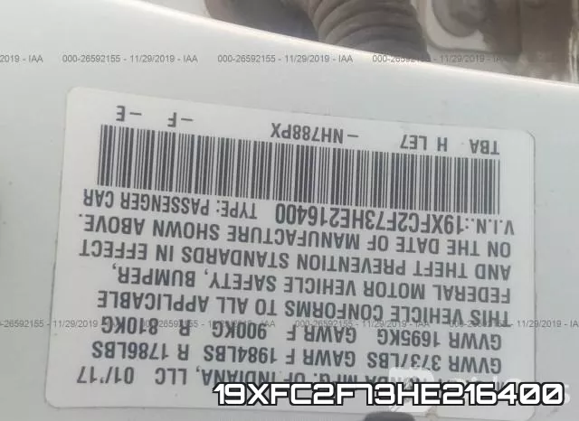 19XFC2F73HE216400 фото 9