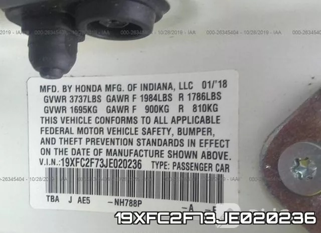 19XFC2F73JE020236 фото 10